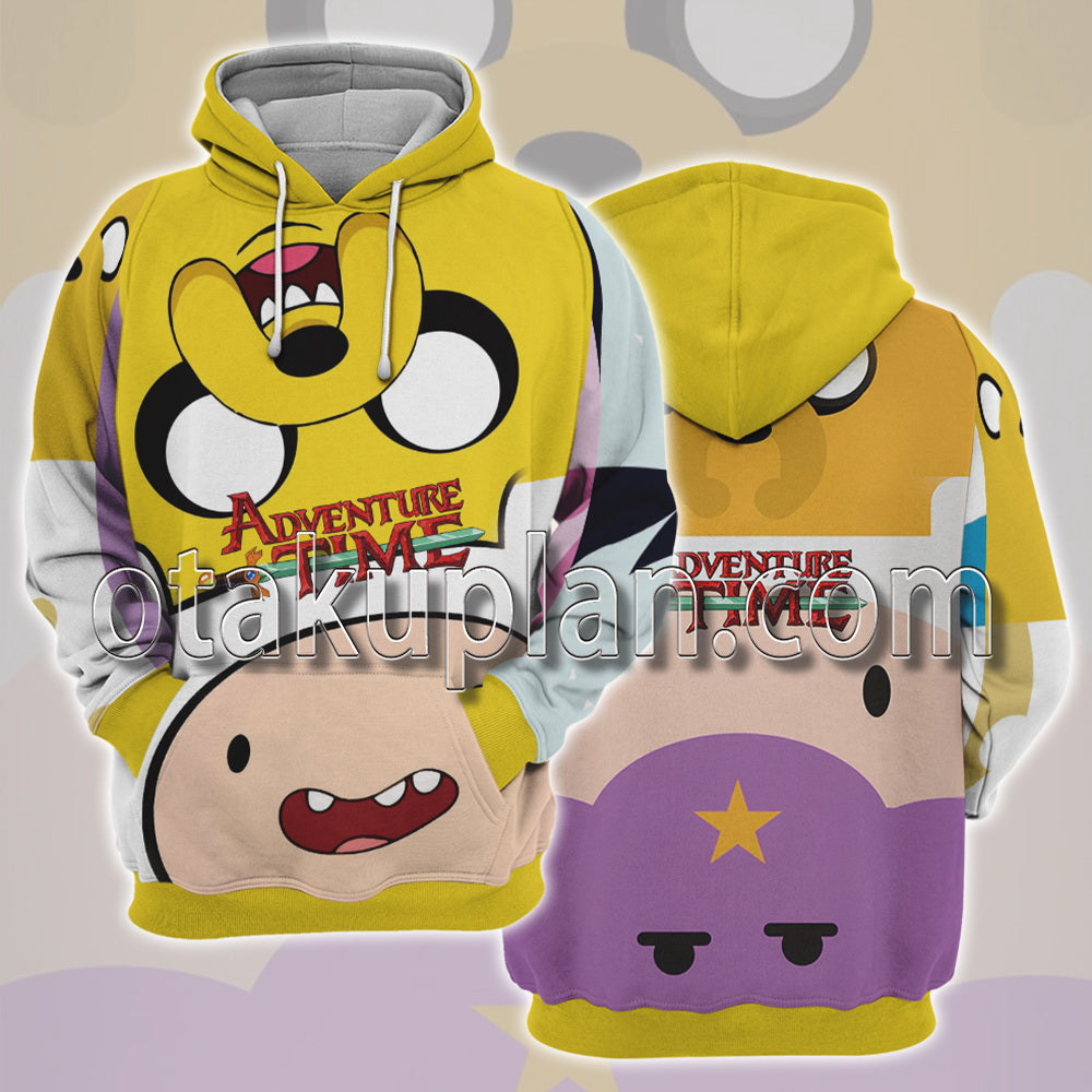 Adventure Time Character Face Hoodie