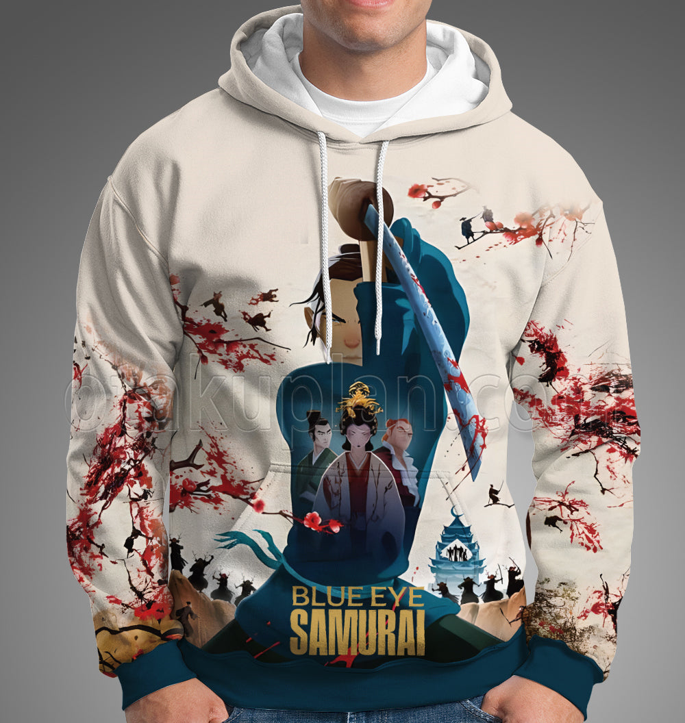 Blue Eye Samurai Battle Hoodie