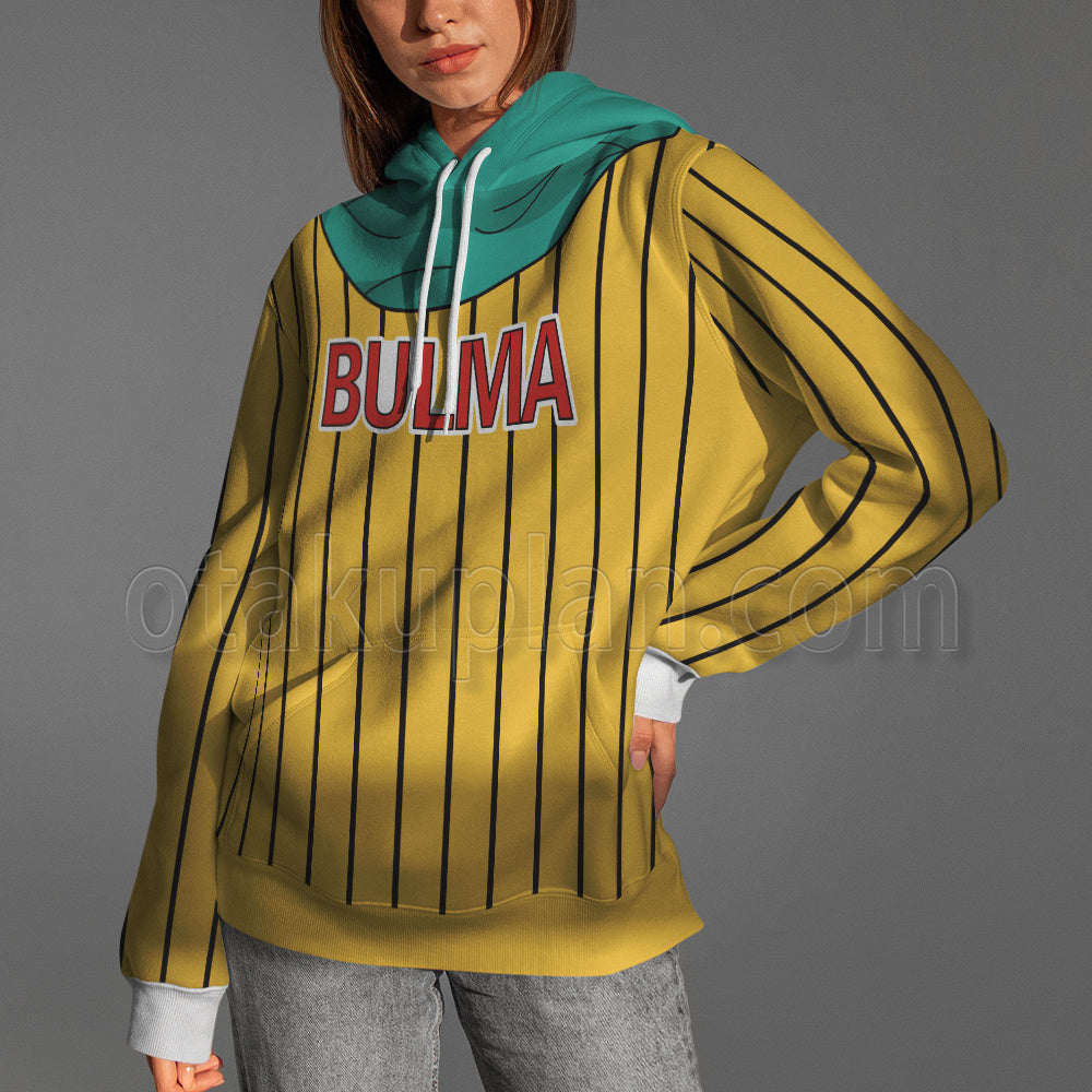 Dragon Ball Bulma Yellow Stripe Cosplay Hoodie
