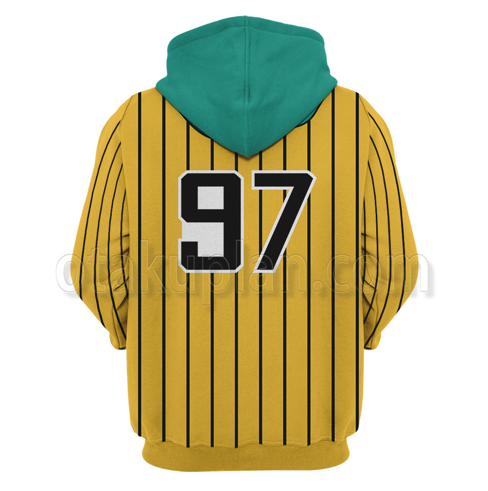 Dragon Ball Bulma Yellow Stripe Cosplay Hoodie