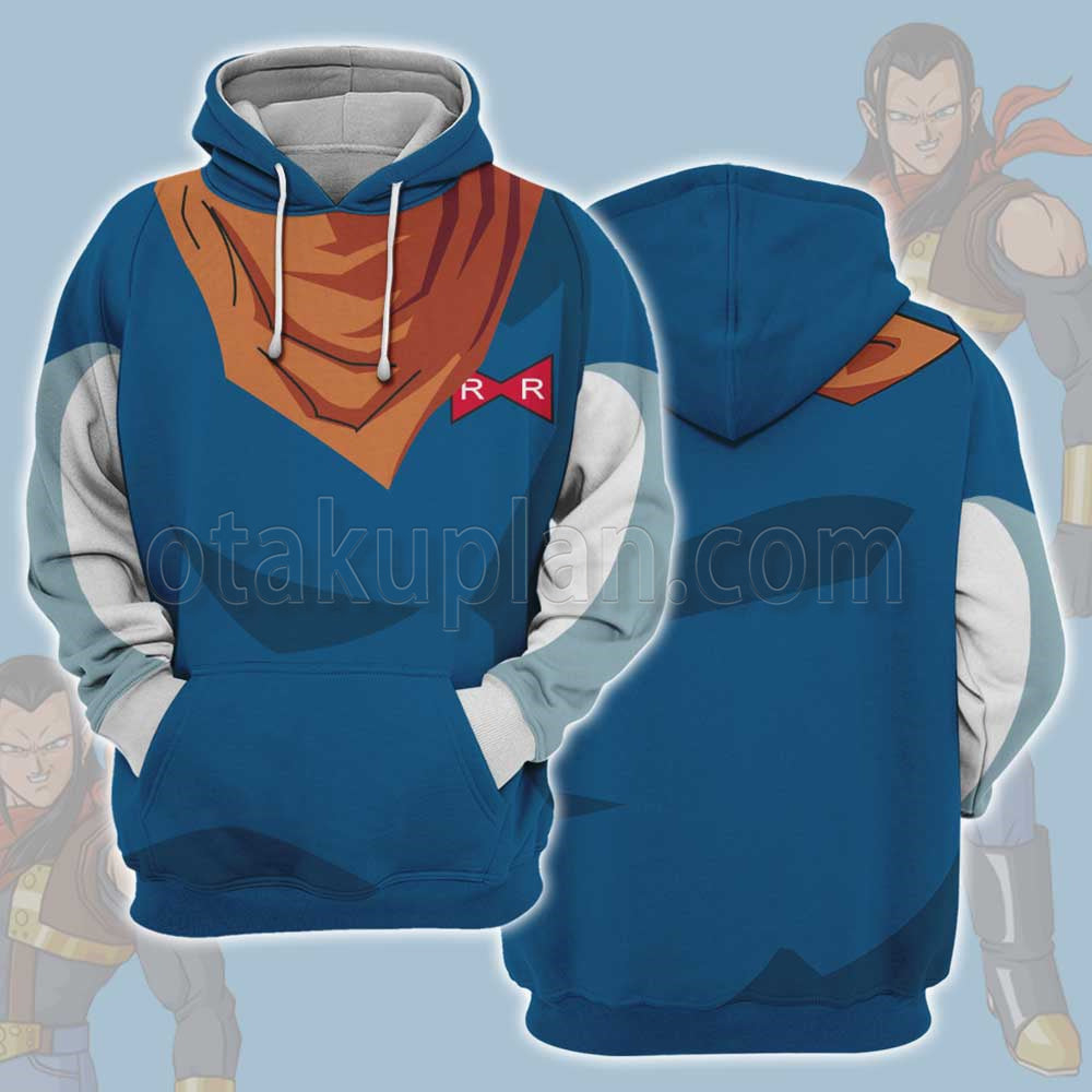 Dragon Ball Super Android 17 Blue Cosplay Hoodie