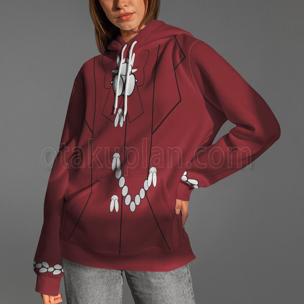 Helltaker Beelzebub White Uniform Cosplay Hoodie