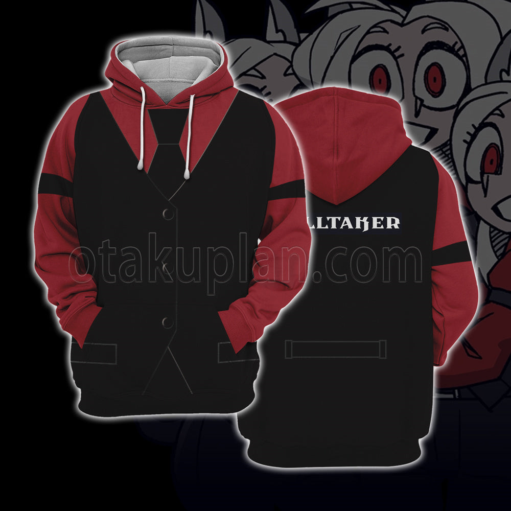 Helltaker Cerberus Red And Black Uniform Cosplay Hoodie