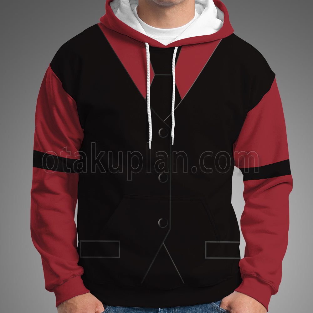 Helltaker Cerberus Red And Black Uniform Cosplay Hoodie