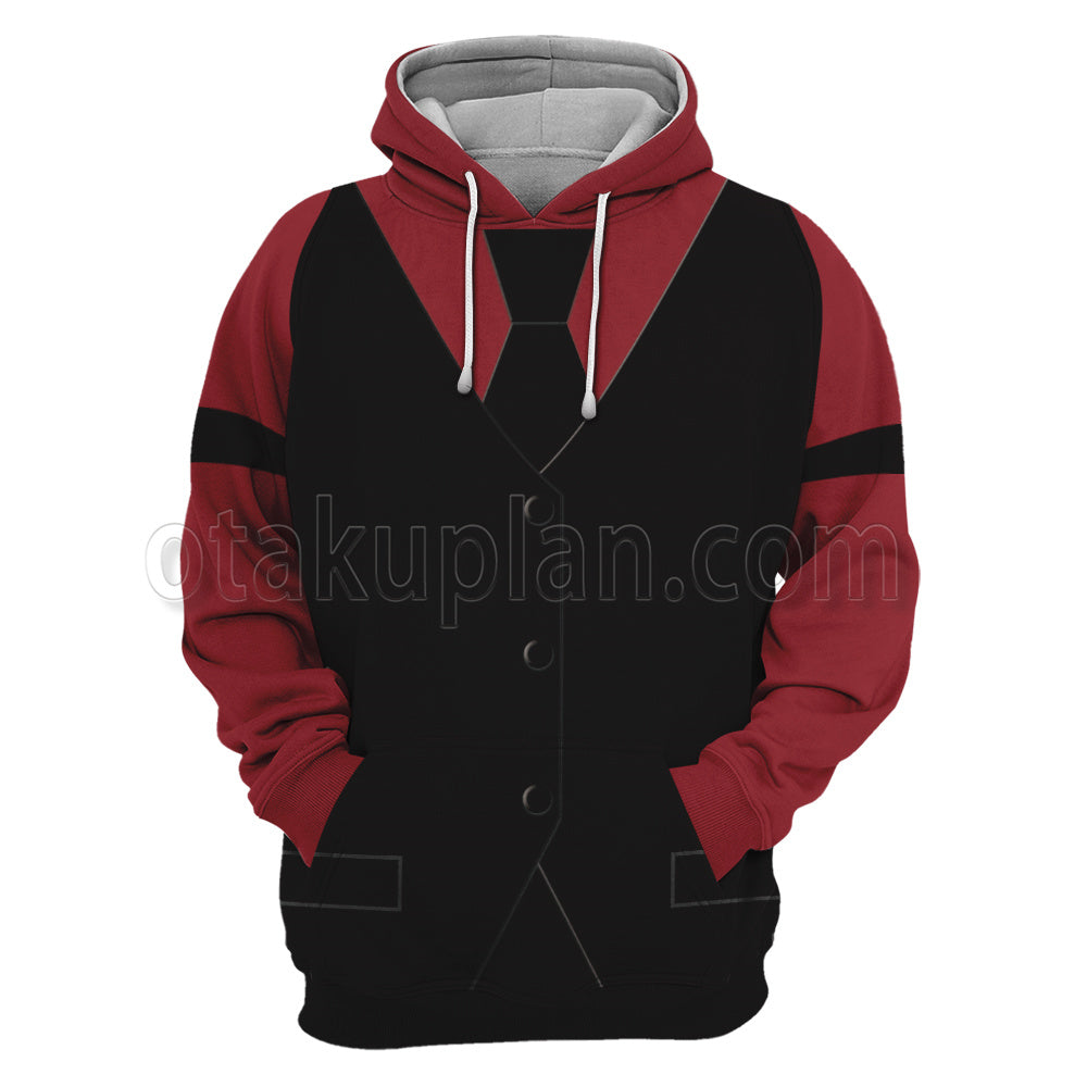 Helltaker Cerberus Red And Black Uniform Cosplay Hoodie