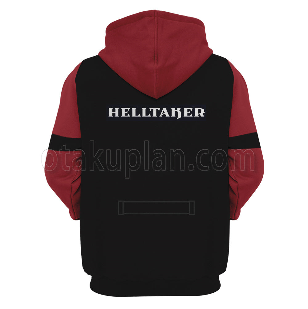 Helltaker Cerberus Red And Black Uniform Cosplay Hoodie