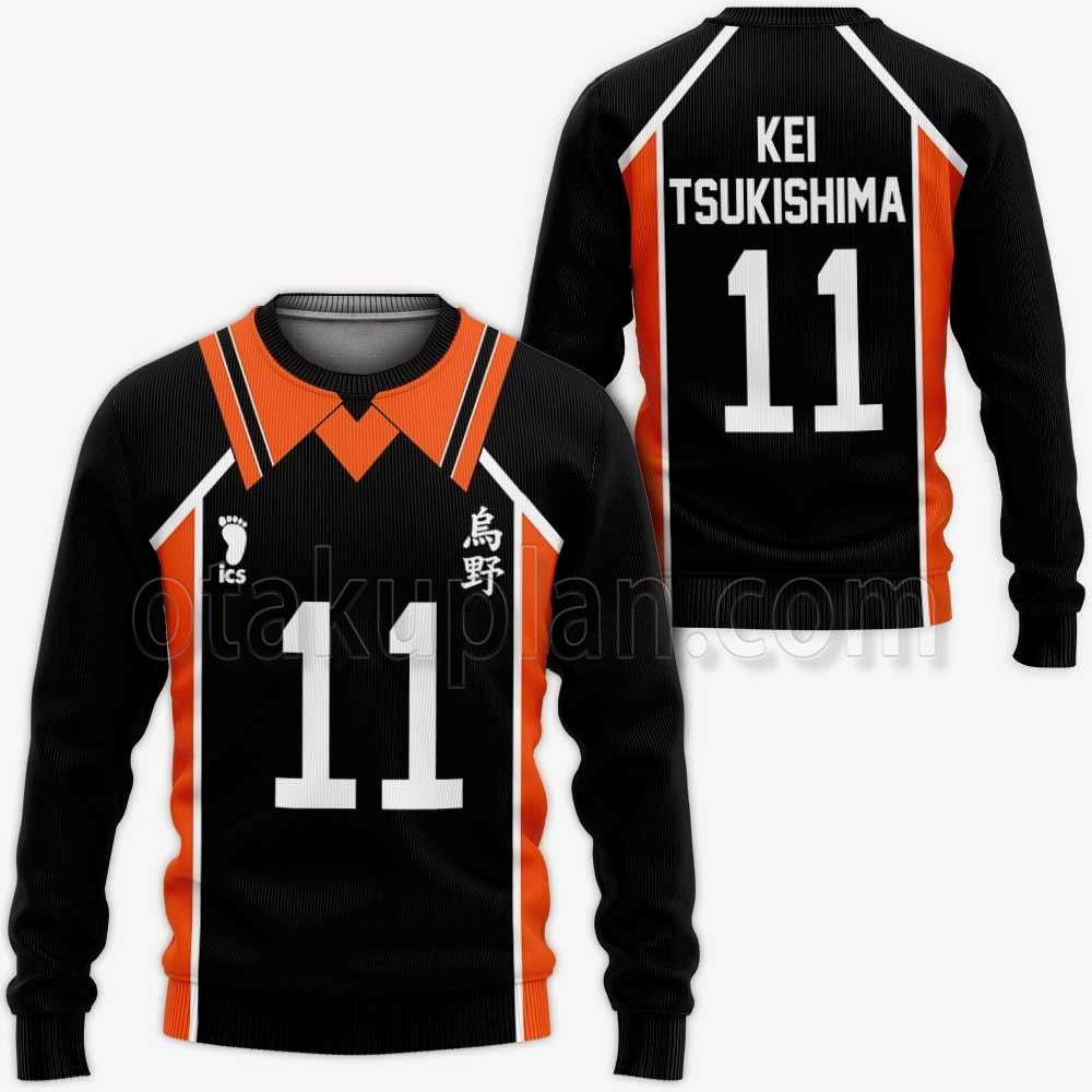 Karasuno Kei Tsukishima Uniform Hoodie Num 11 Custom