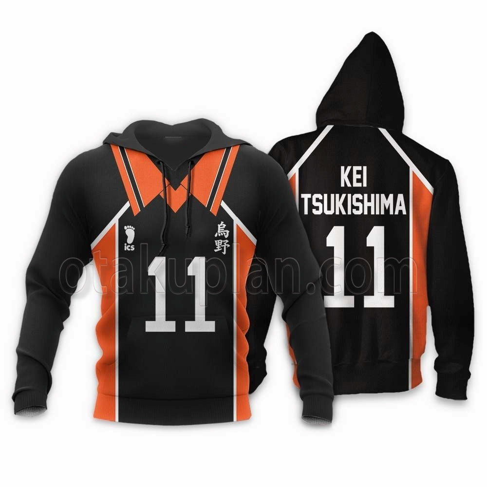 Karasuno Kei Tsukishima Uniform Hoodie Num 11 Custom