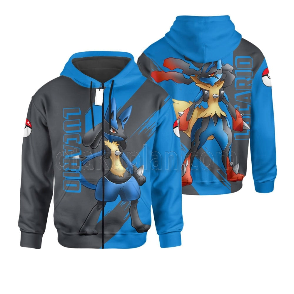 Lucario mix Mega Evolved Custom Anime Hoodie