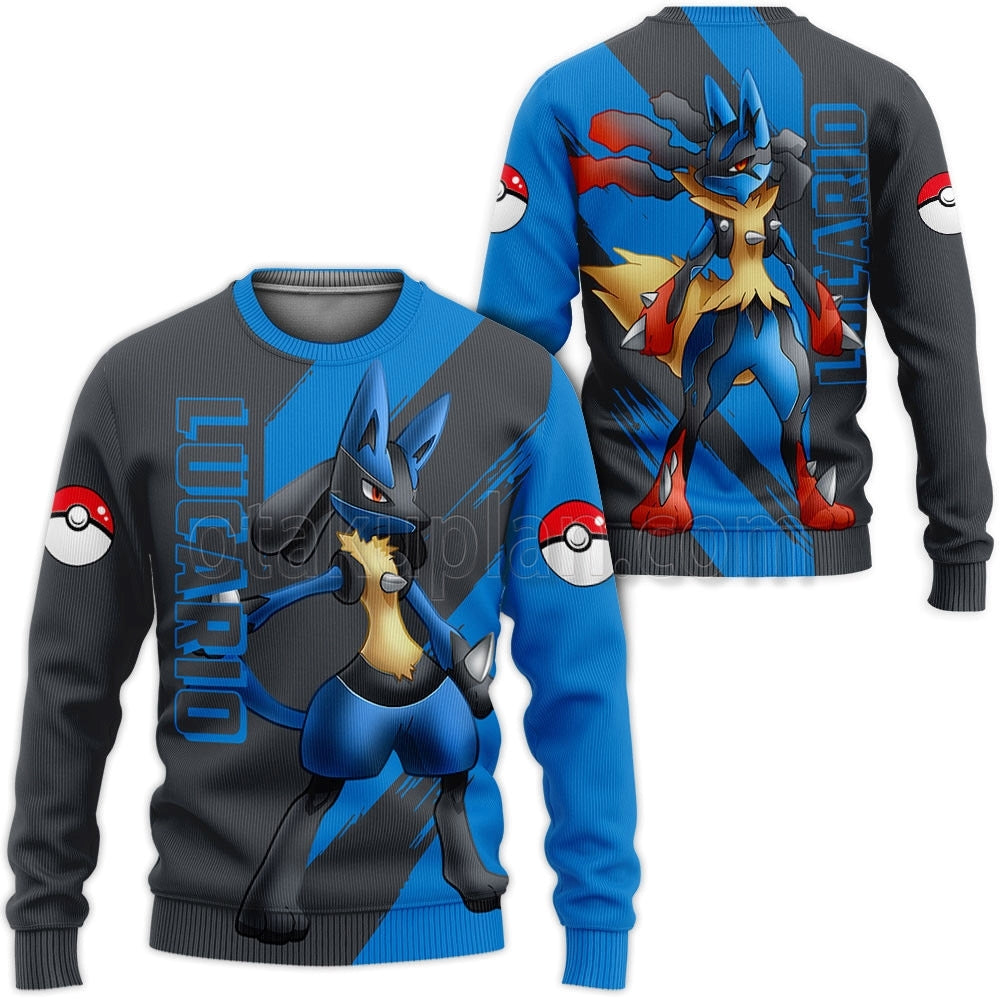 Lucario mix Mega Evolved Custom Anime Hoodie