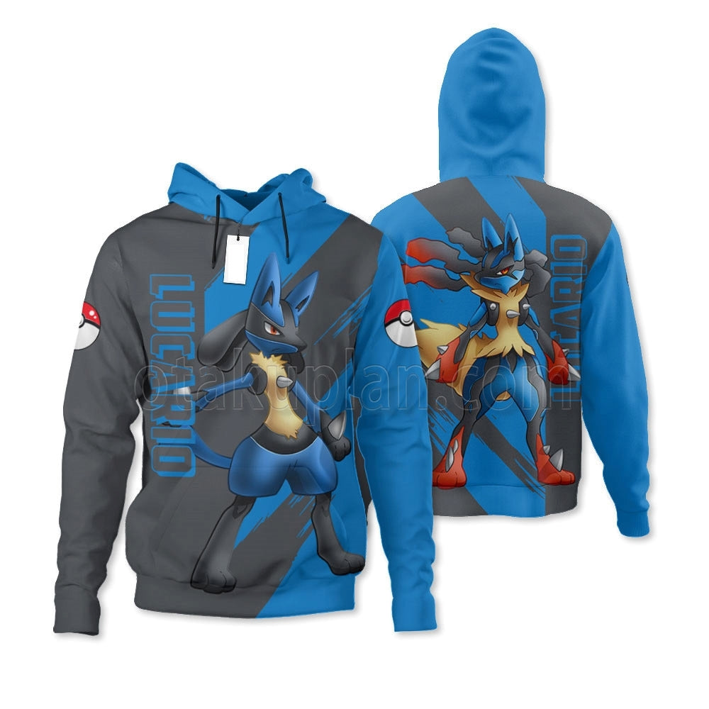 Lucario mix Mega Evolved Custom Anime Hoodie