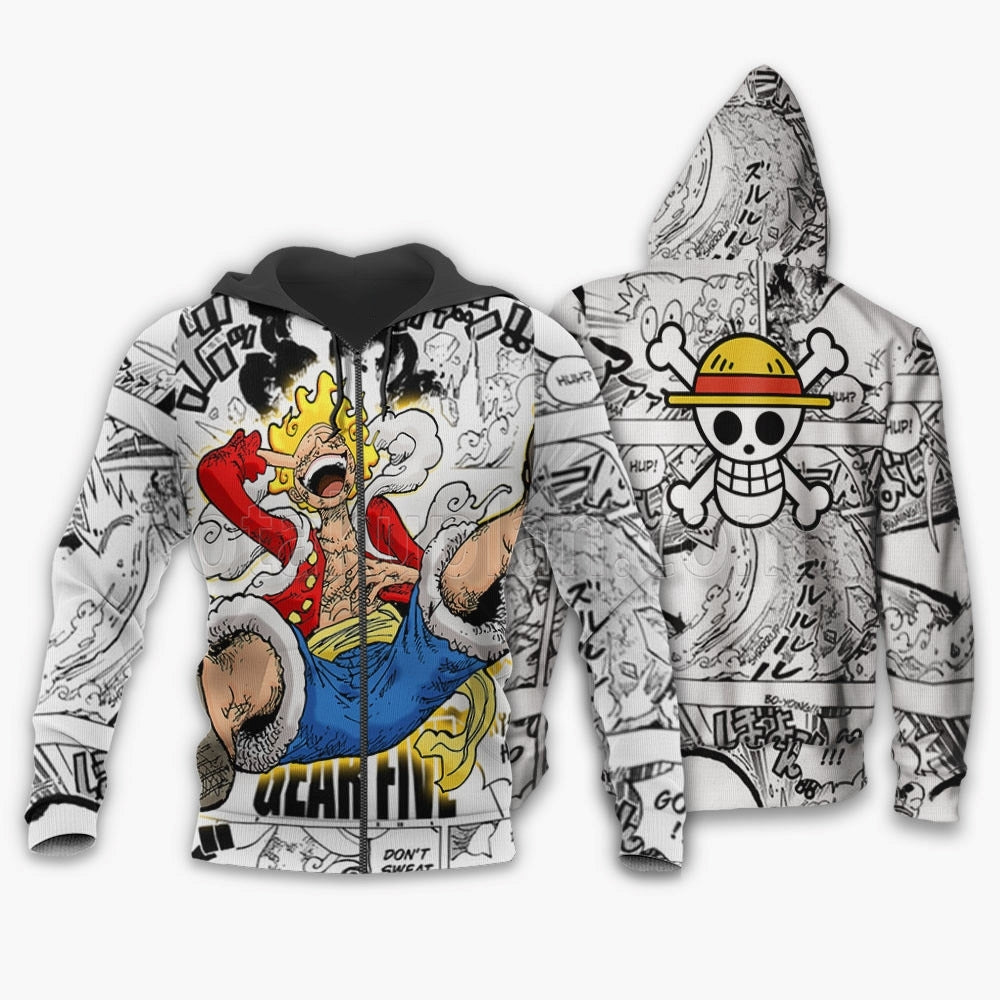 Luffy Gear 5 Awakening Hoodie Custom Anime Mixed Manga