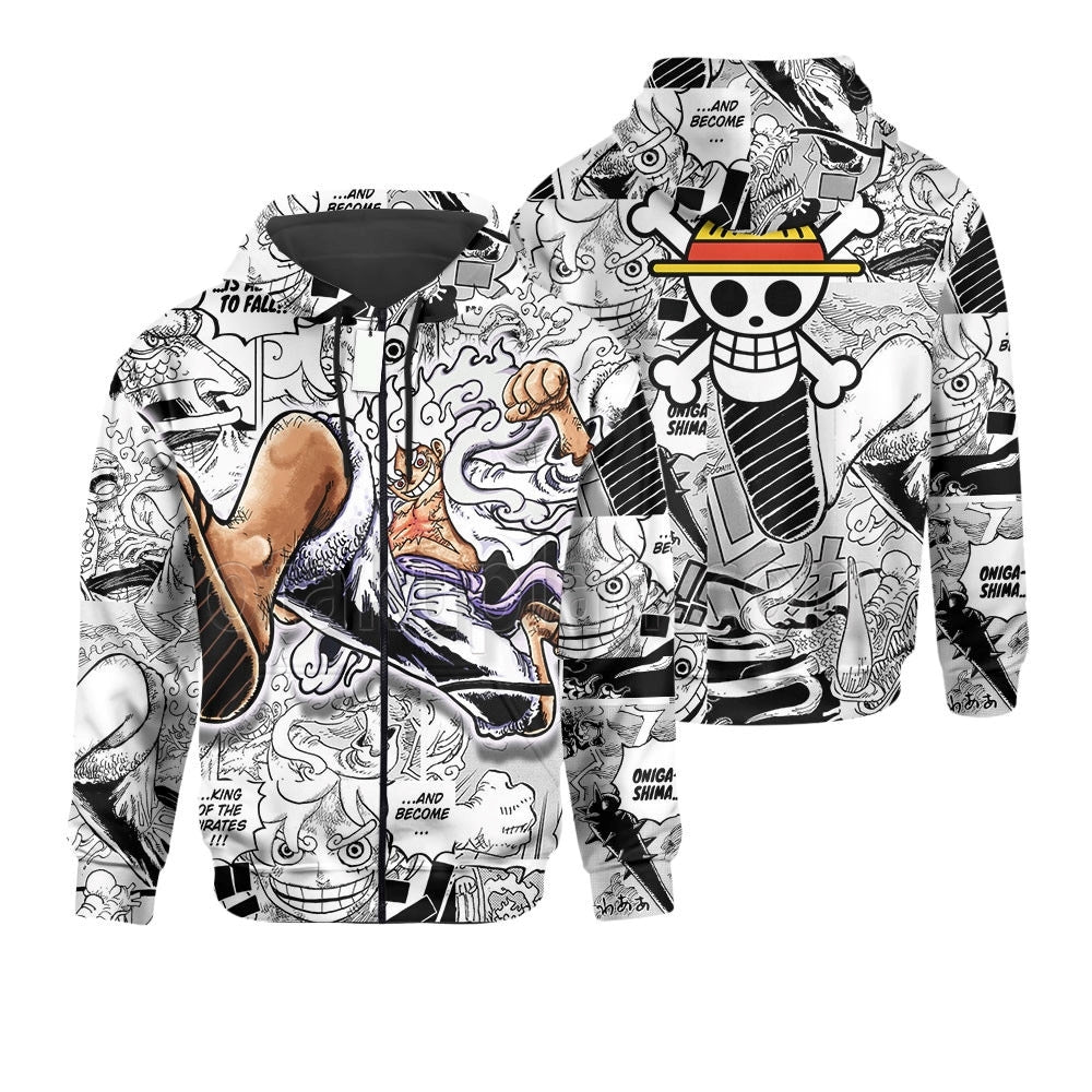 Luffy Nika Hoodie Manga Custom Gear 5