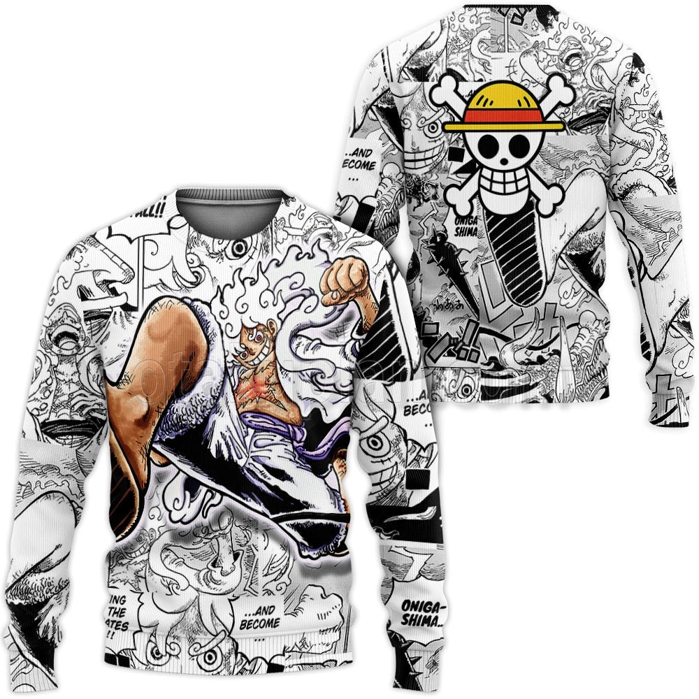 Luffy Nika Hoodie Manga Custom Gear 5