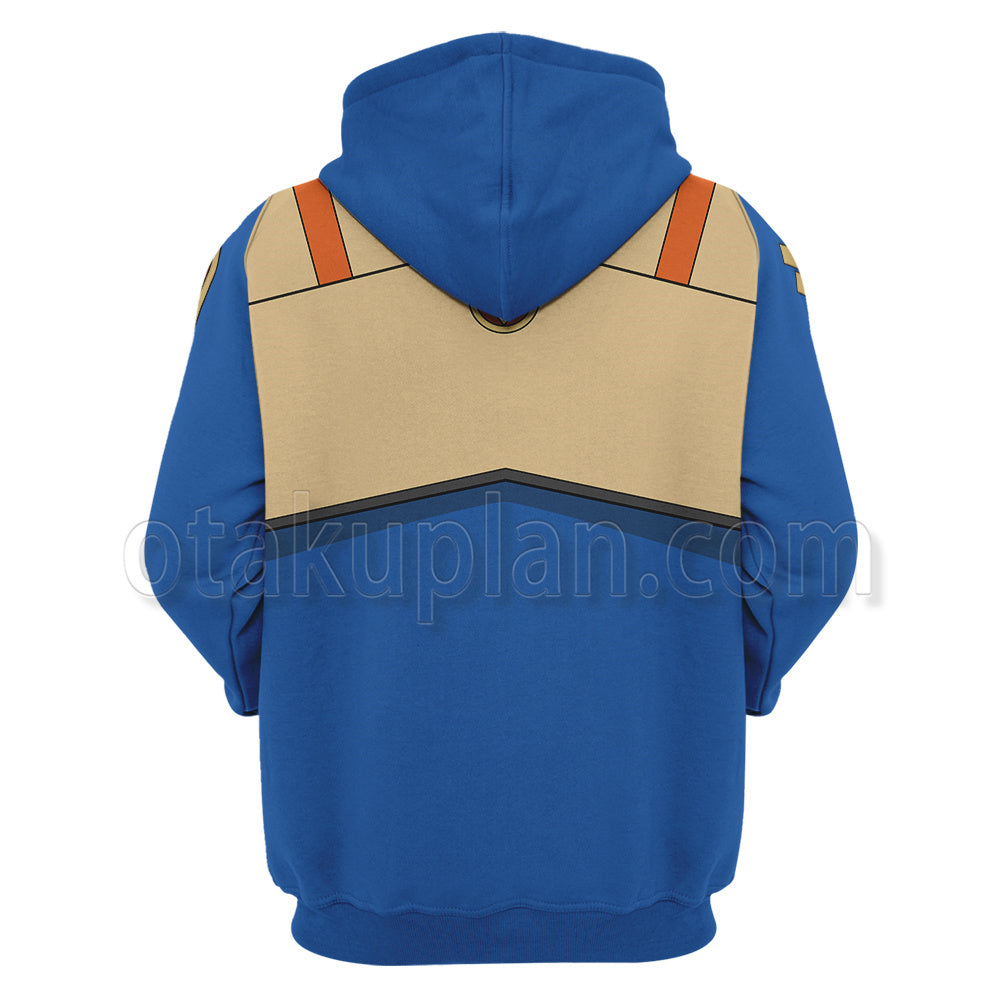 Macross Plus Dyson Isamu Alva Blue Cosplay Hoodie