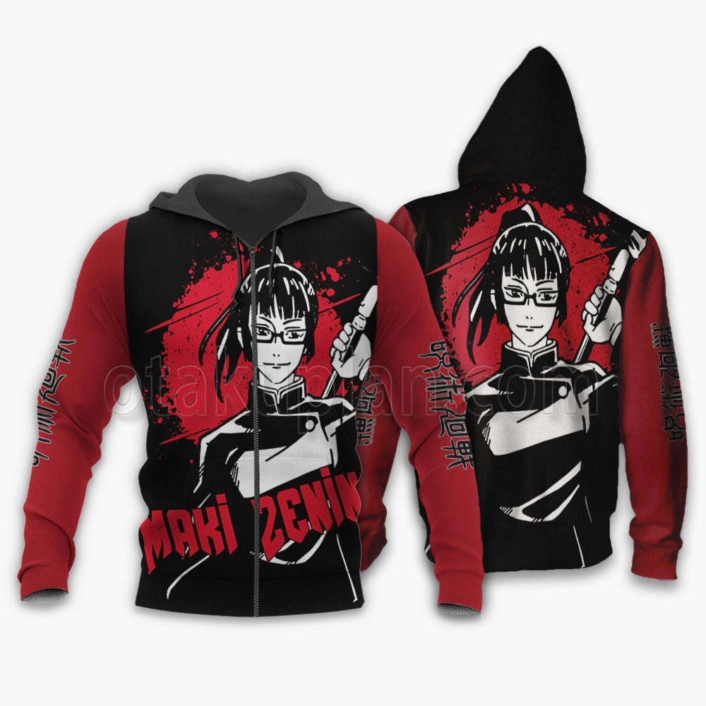 Maki Zenin Hoodie Custom Monochrome