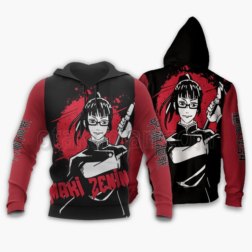 Maki Zenin Hoodie Custom Monochrome