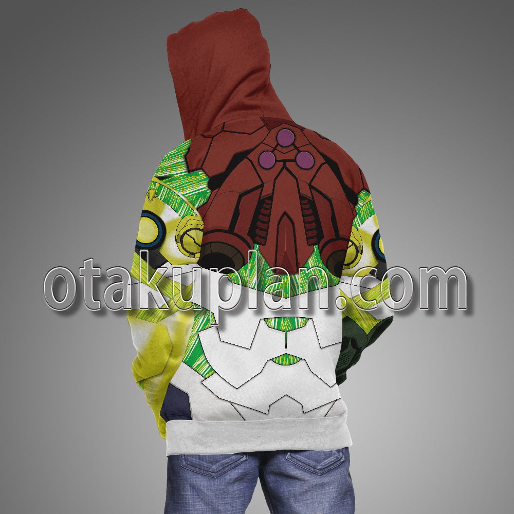 Metroid Dread Samus Aran Power Suit Protective Suit Cosplay Hoodie