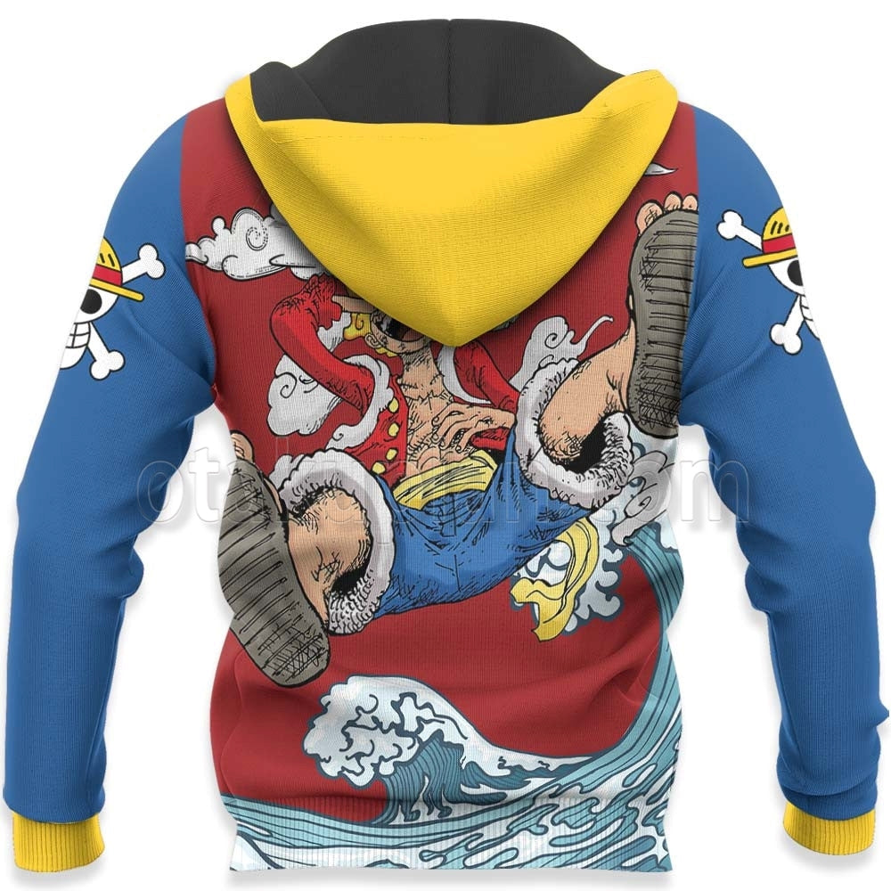 Monkey D Luffy Hoodie Shirt Custom Gear 5 Awakening