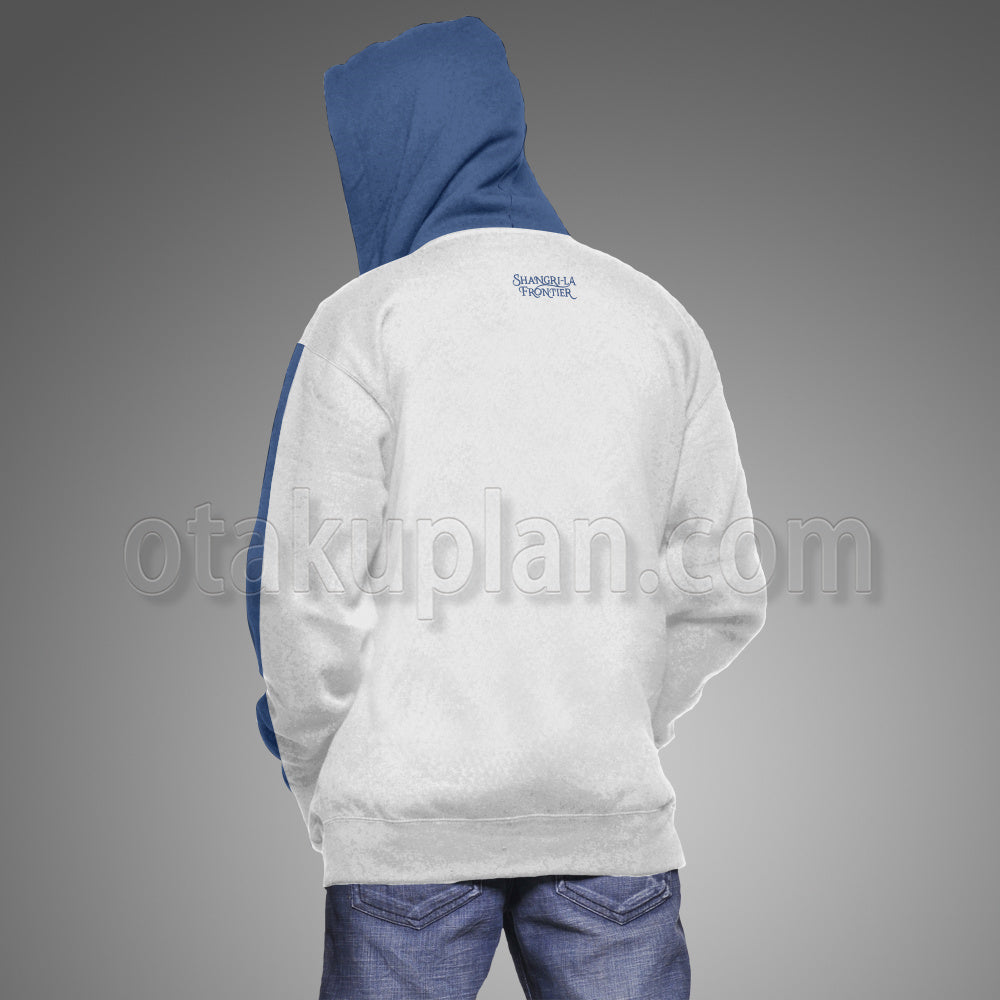 Shangri-La Frontier Rakuro Hizutome White Name Cosplay Hoodie