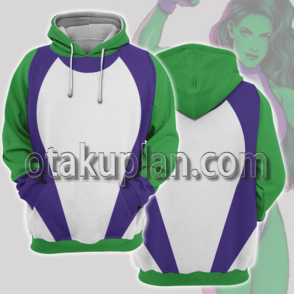 She Hulk Super Hero 2022 Comic Workout Clothes Cosplay Hoodie