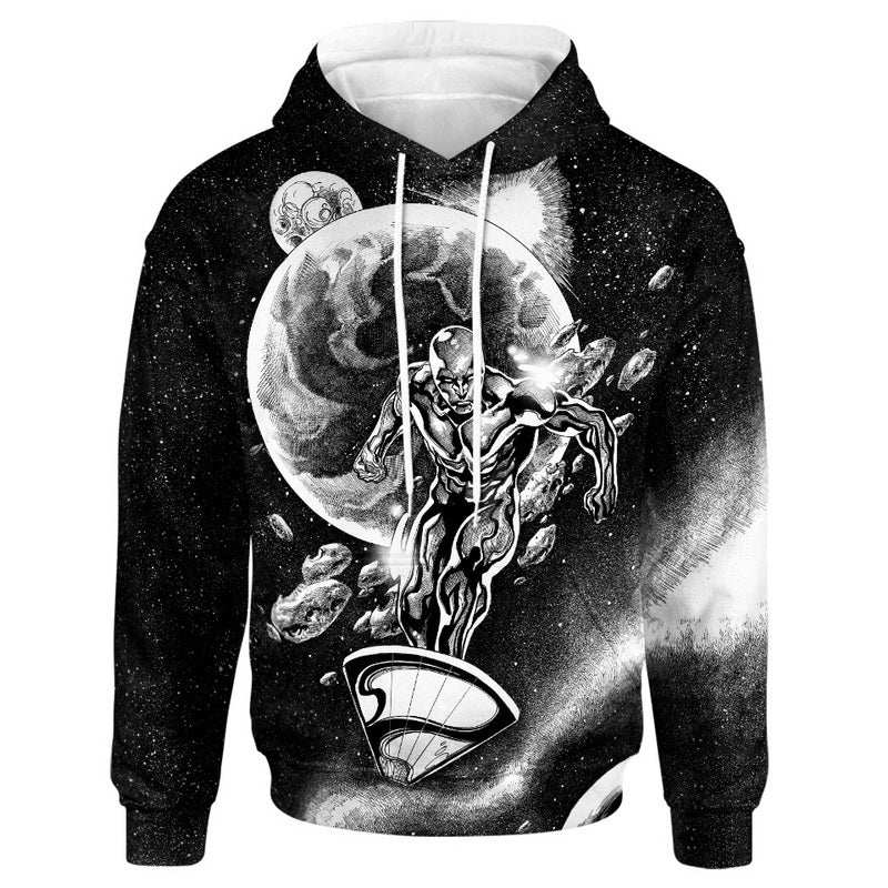Silver Surfer Black And White Hoodie / T-Shirt