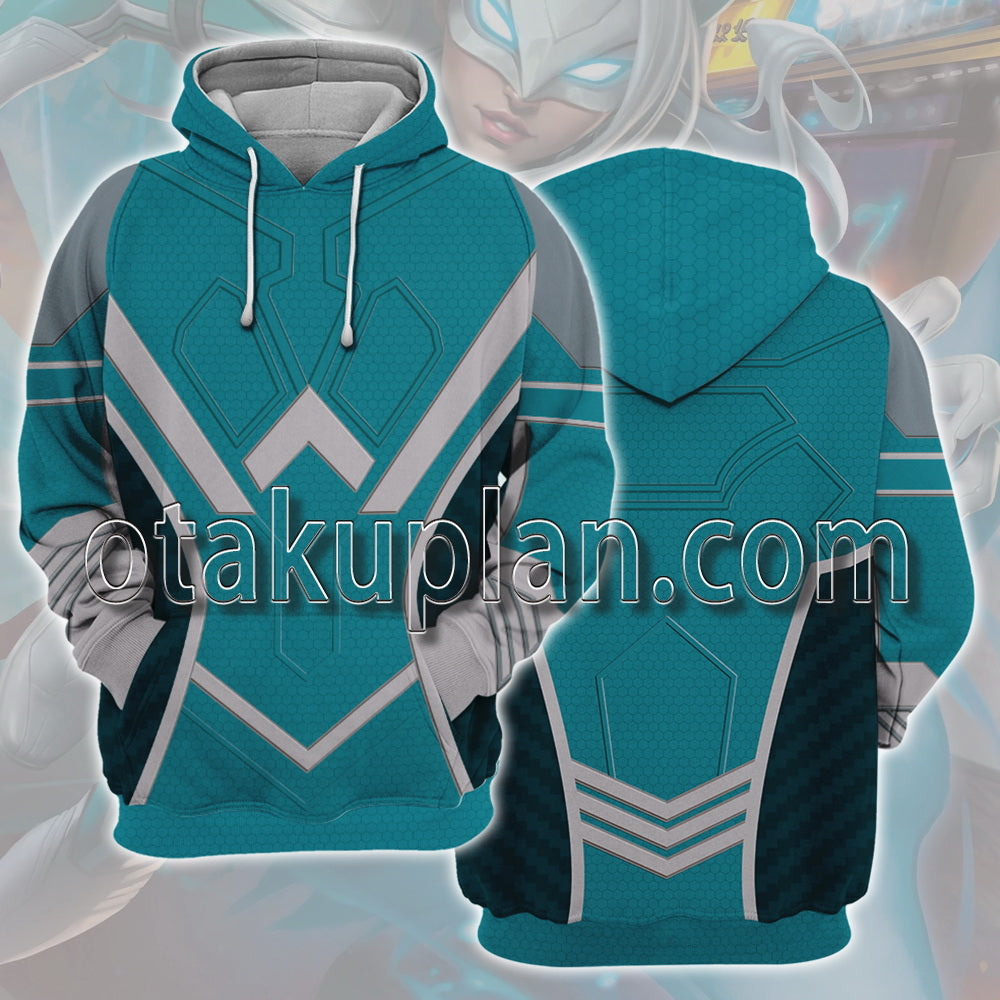 Spider Gwen Comic Earth 65 White Fox Superhero Battle Suit Cosplay Hoodie