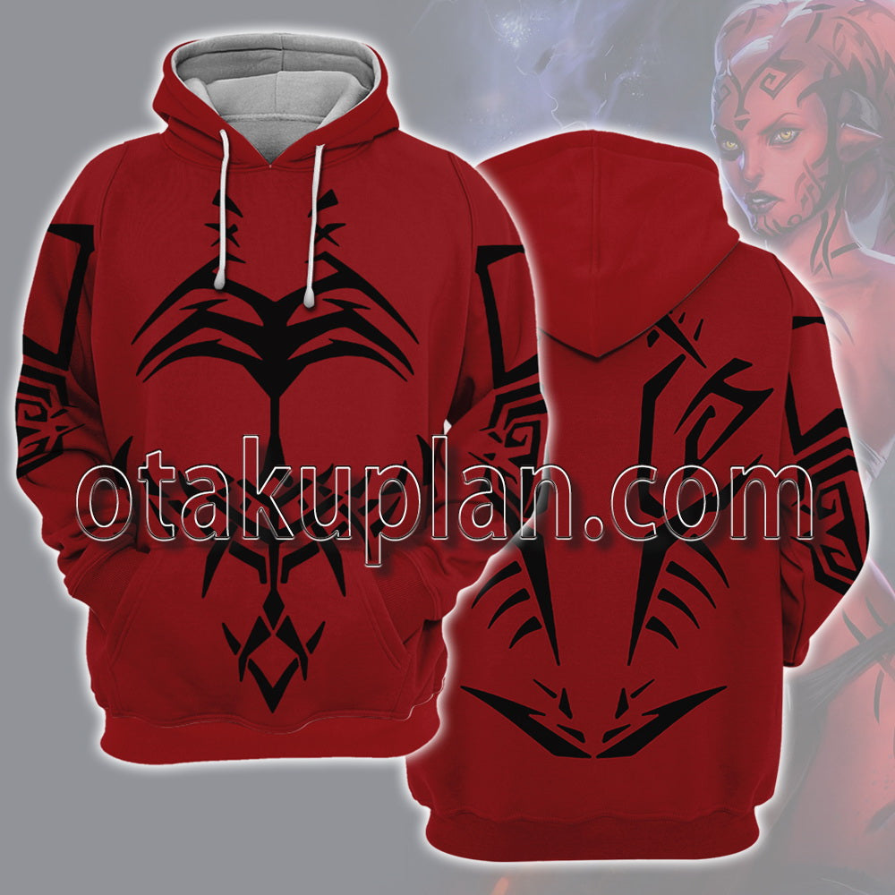 Wars Darth Talon Female Black Sith Tattoos Cosplay Hoodie