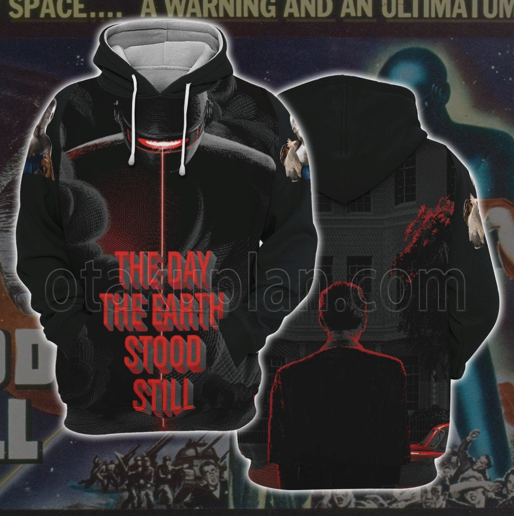 The Day The Earth Stood Still 1951 Black And Red Hoodie