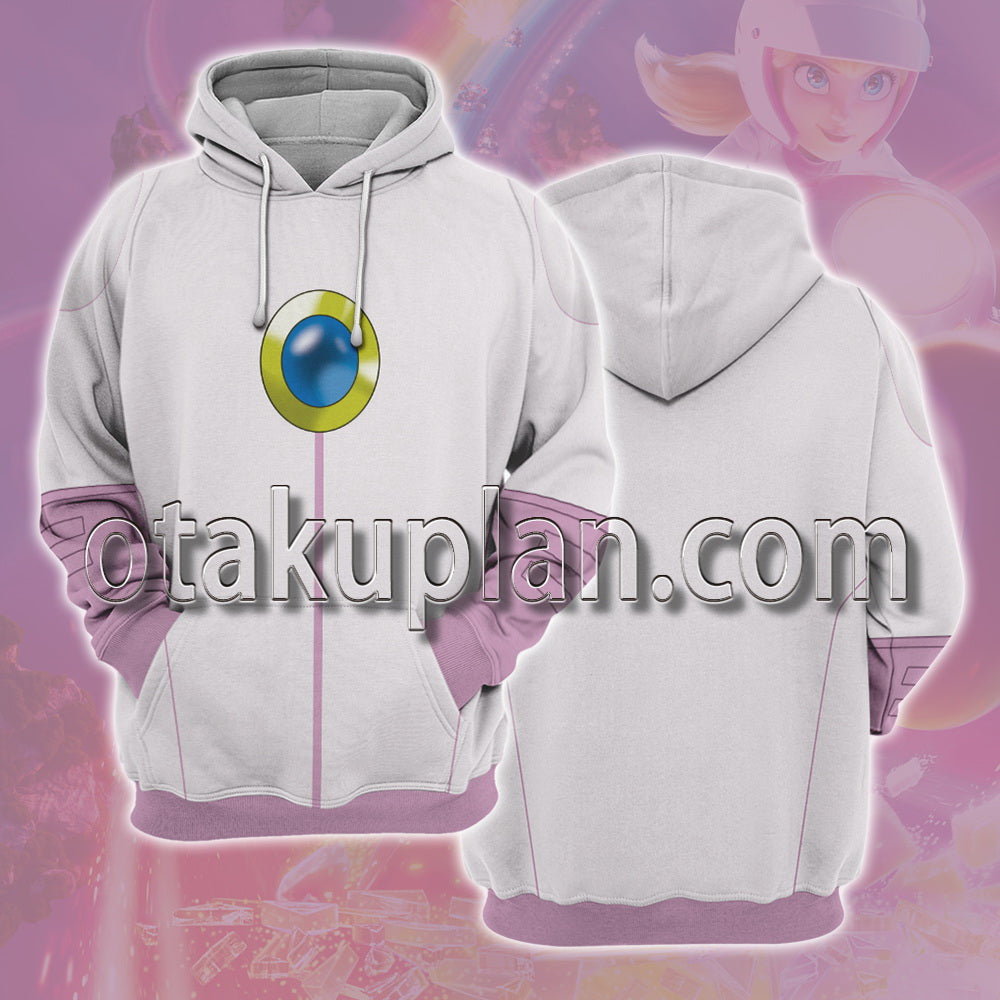 The Super Mario Bros Movie Princess Peach Racing Suits Cosplay Hoodie