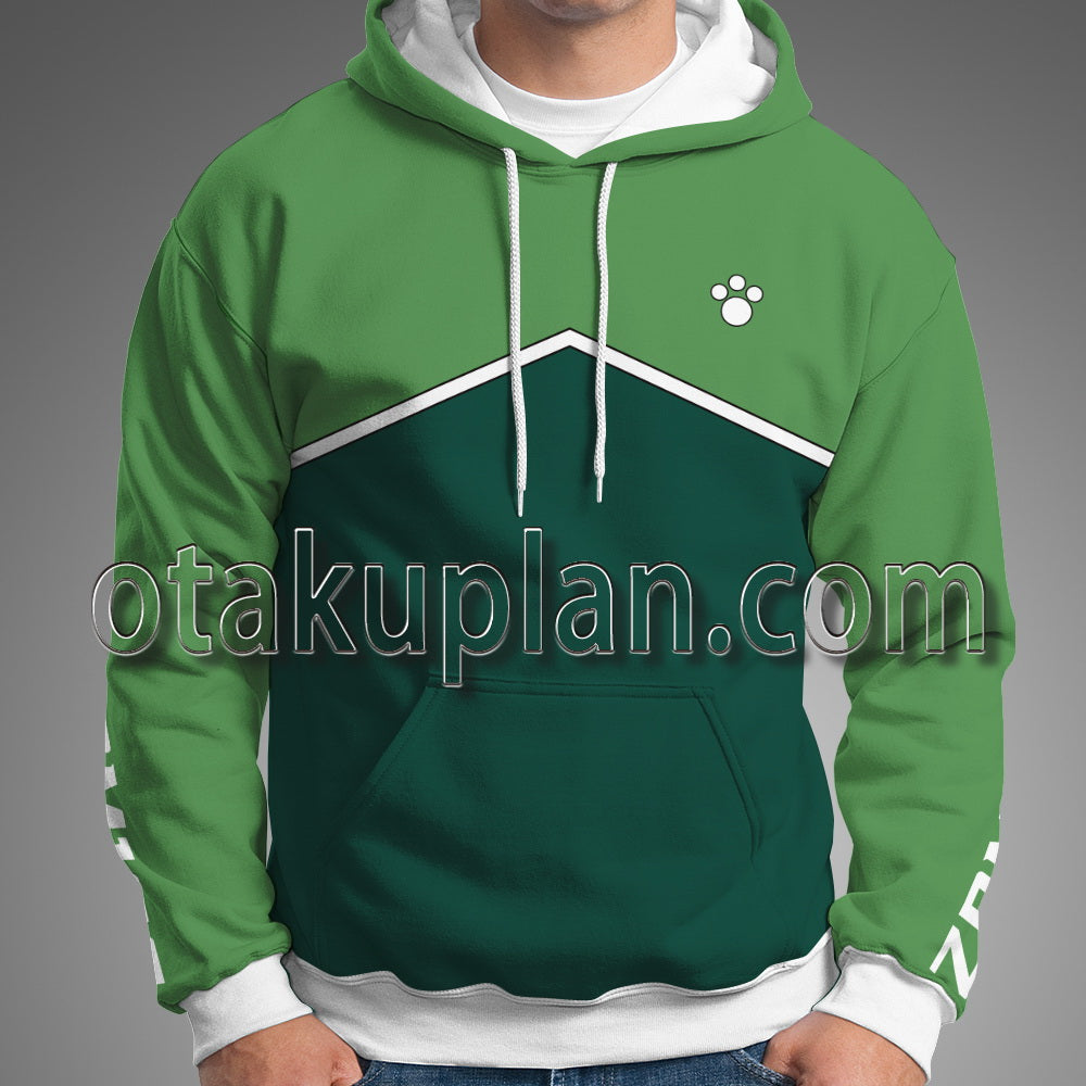 Zom 100 Bucket List of the Dead Akira Tendou Green Coat Cosplay Hoodie