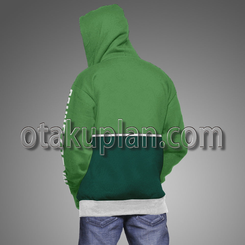 Zom 100 Bucket List of the Dead Akira Tendou Green Coat Cosplay Hoodie