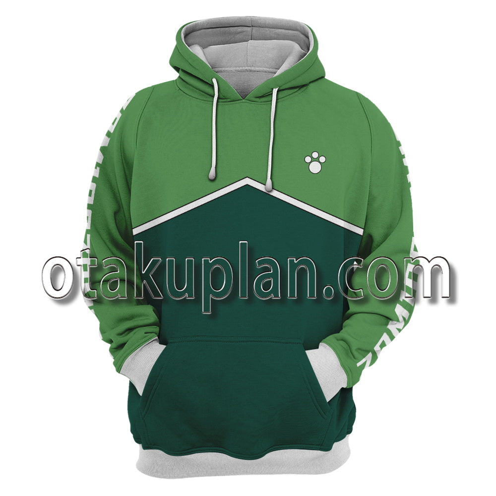 Zom 100 Bucket List of the Dead Akira Tendou Green Coat Cosplay Hoodie